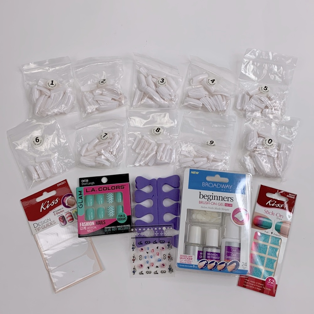 Fashion Nail Variety Kit acrylics, glue & stick on accessories New
